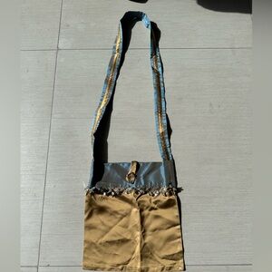 Stylish Gold and Blue Shoulder Bag.